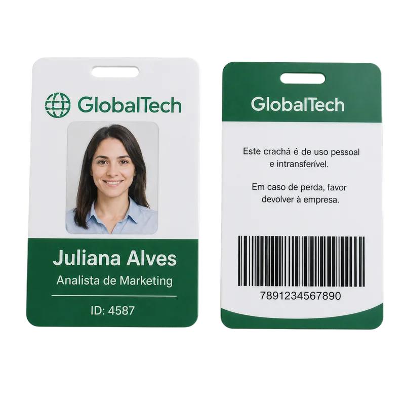 Cracha em PVC Personalizado 5,4x8,6 personalizado · Mundo dos Crachás